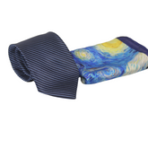 SHADES OF BLUE PENCIL STRIPED TIE SET